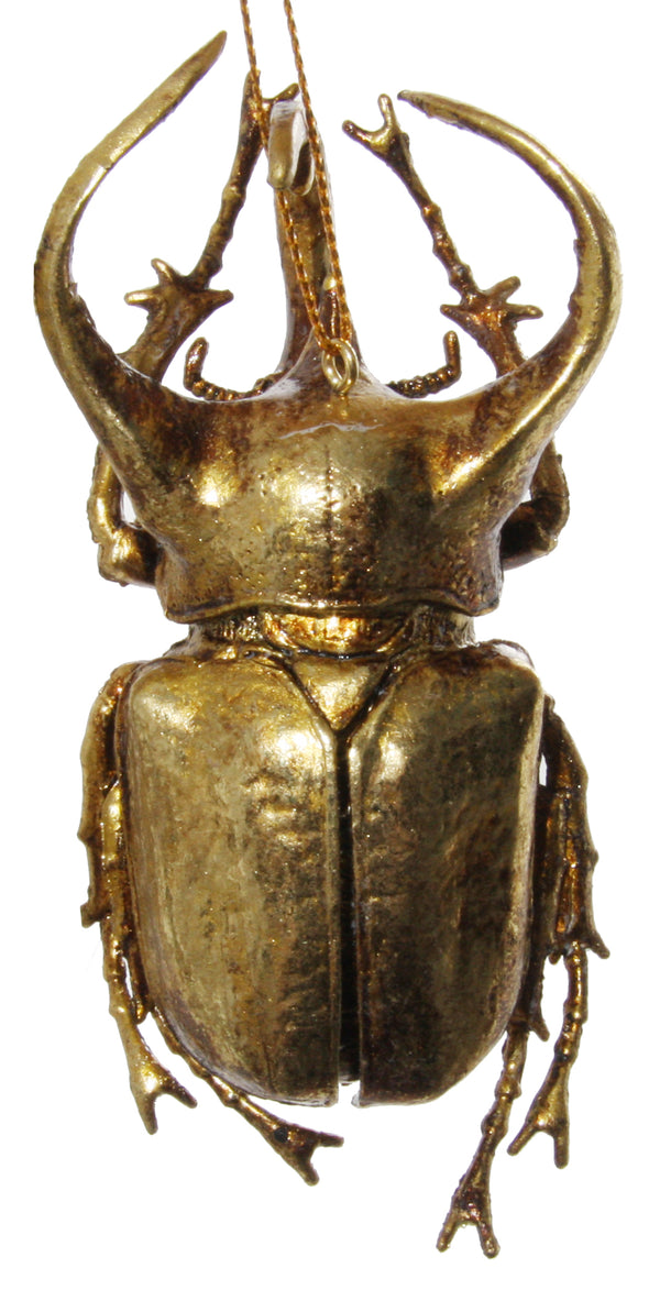Beetle ornament antique gold 11cm