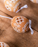 Earth-tones with Cut-out Hearts Hand painted egg - Small
