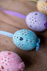 Pastels with Cut-out Hearts Hand painted egg - Small