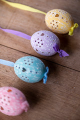 Pastels with Cut-out Hearts Hand painted egg - Small