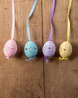 Pastels with Cut-out Hearts Hand painted egg - Small