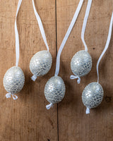 Silver Hand painted egg - Small