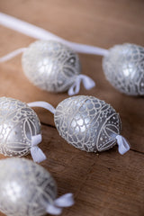 Silver Hand painted egg - Small