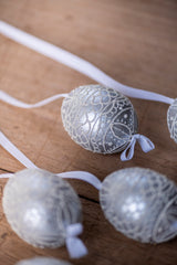 Silver Hand painted egg - Small
