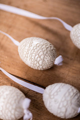 White with Scallops Hand painted egg - Small