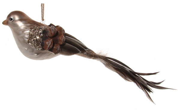 Glass bird brown with pinecone scales an