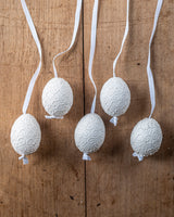 White with Pearls Hand painted egg - Small