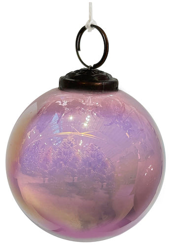 Glass ball pink lustered 8cm