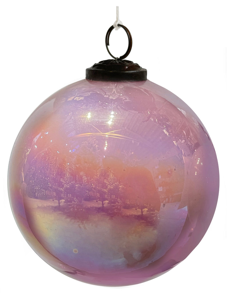 Glass ball pink lustered 12cm