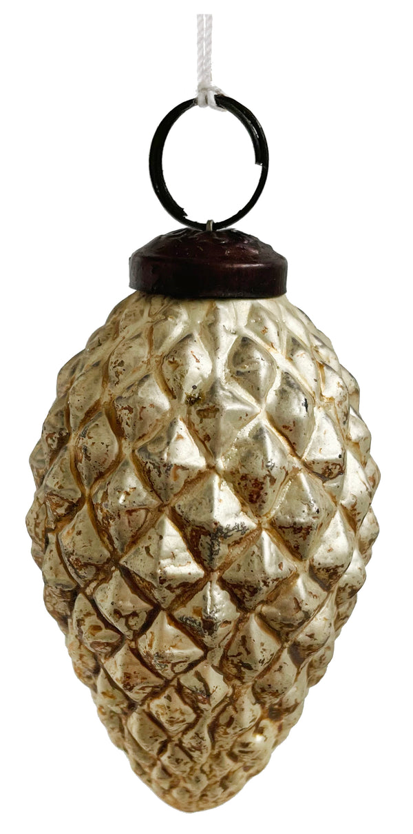 Glass cone metallic gold 8cm