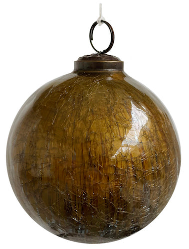 Glass ball gold-silver crackle 12cm