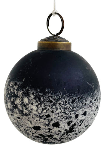 Glass ball black lower part with white p