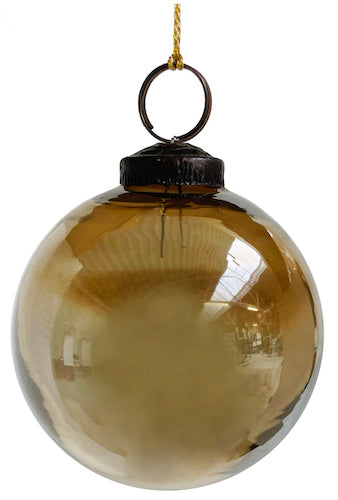 Glass ball brown lustered 7,5cm