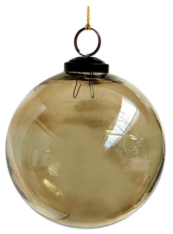 Glass ball brown lustered 12cm