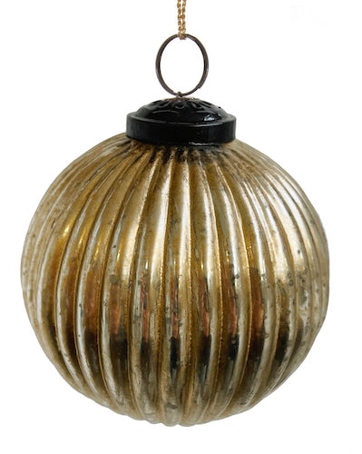 Glass ball lined antique silver gold lin
