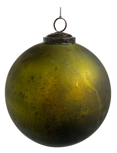 Glass ball green copper oxidized 15cm