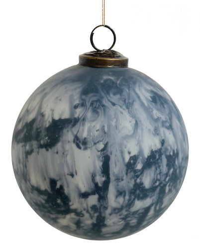 Glass ball grey whitewashed 12cm