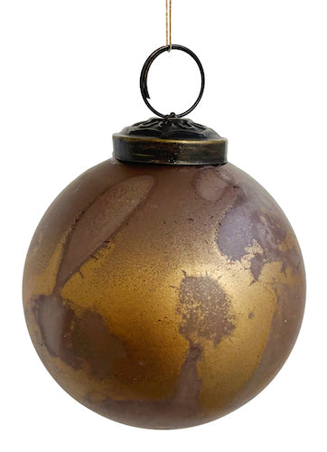 Glass ball mat gold marbled 7,5cm
