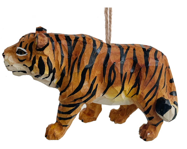 Wooden tiger ornament 15cm