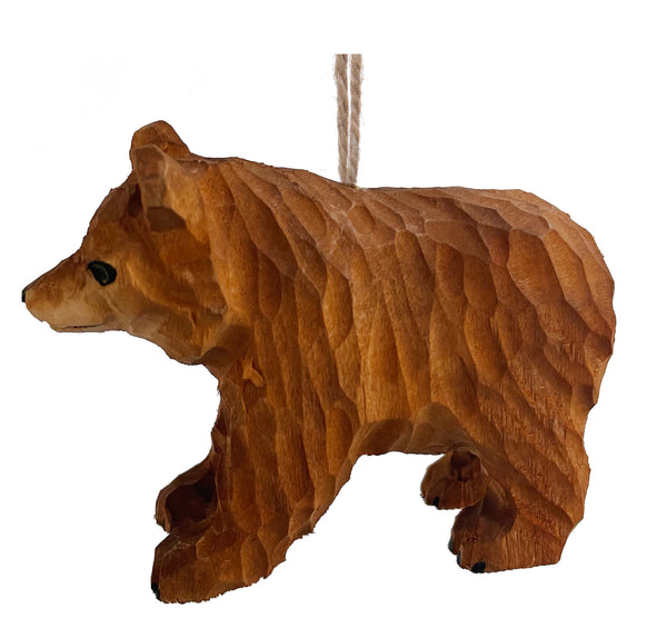 Wooden bear ornament 9cm