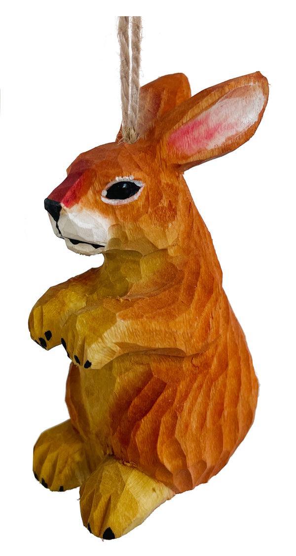 Wooden rabbit ornament 8cm