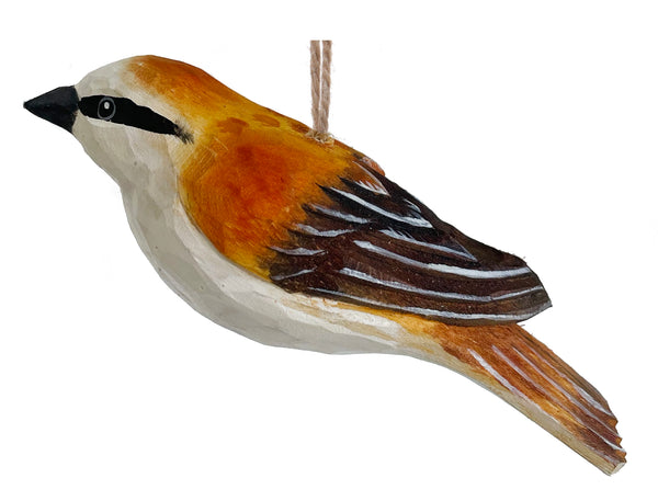 Wooden bird ornament light brown 11cm