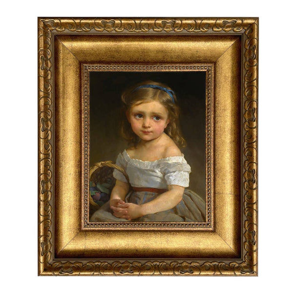 Little Girl with Basket of Plums Painting Print on Canvas