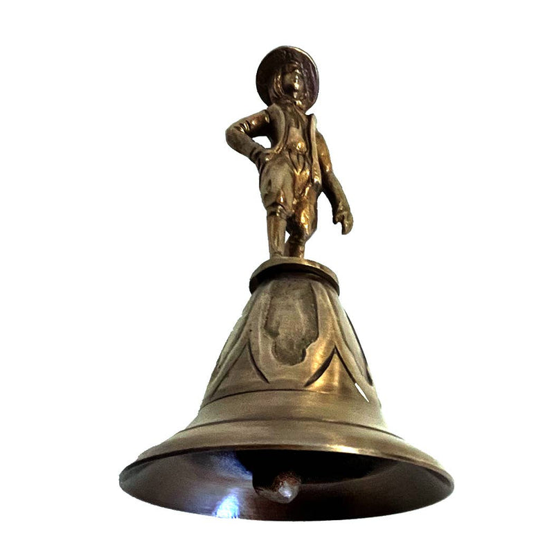 Antiqued Brass Colonial Man Table Bell