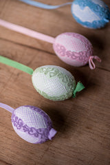 Pastels with Criss-cross Hand painted egg - Small