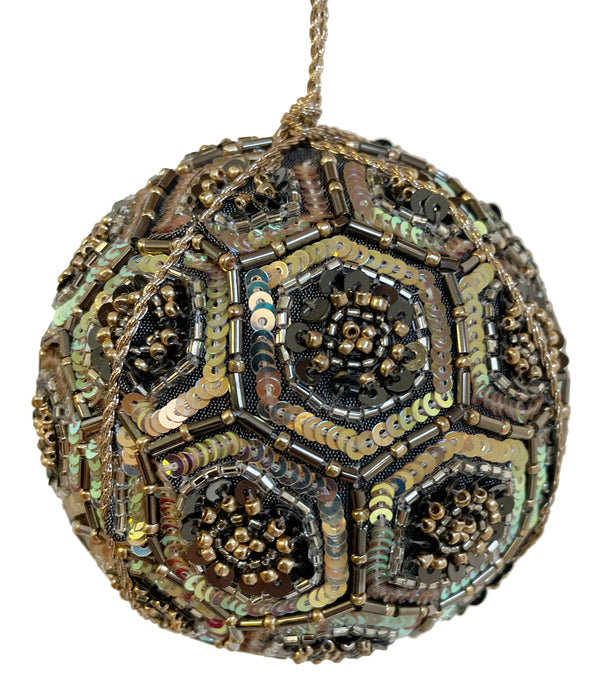 Sequined fabric ball iridescent dark gra