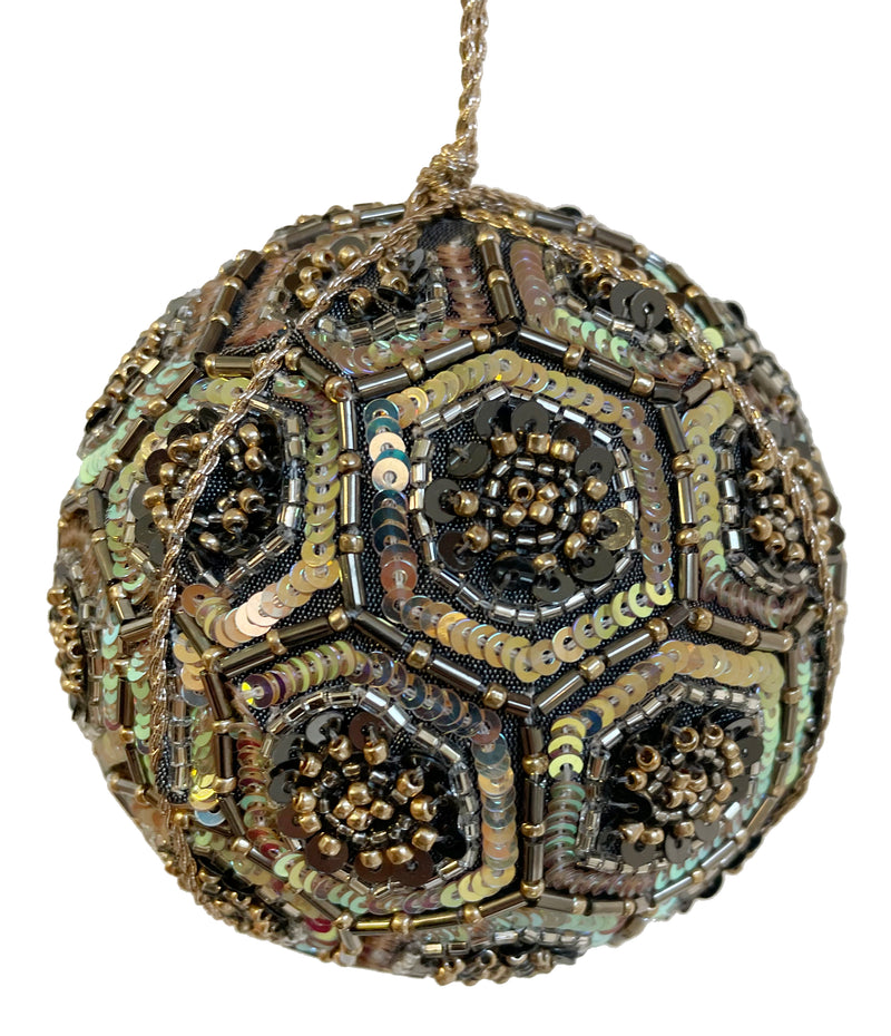 Sequined fabric ball iridescent dark gra