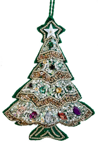 Beaded Christmas tree ornament 15cm