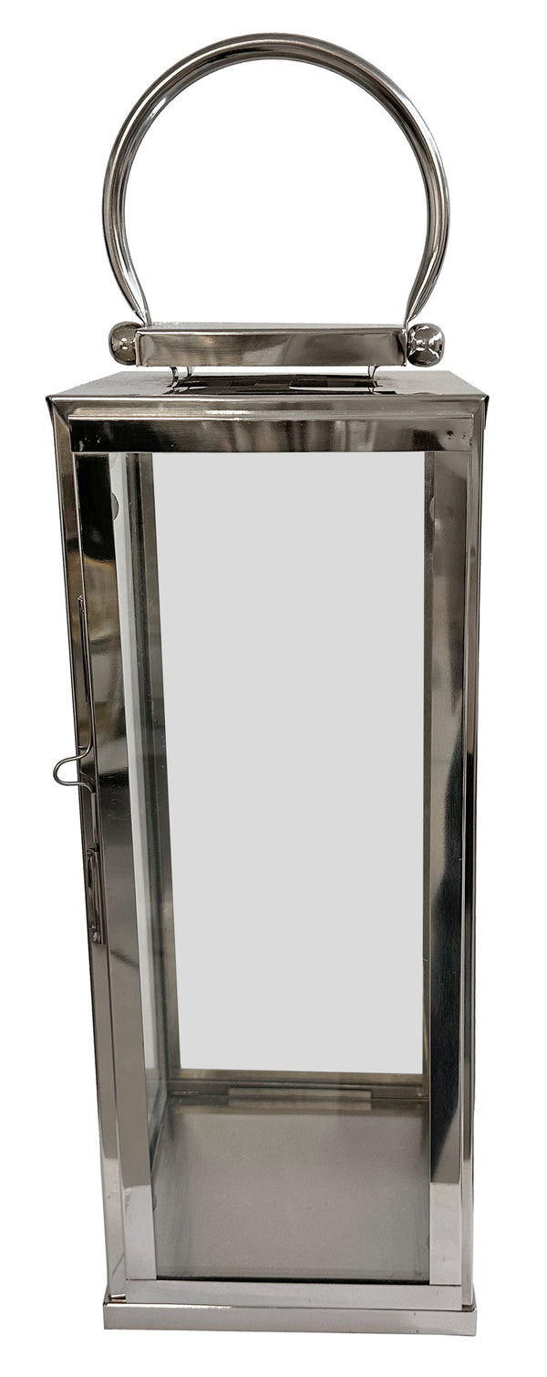 Lantern stainless steel shiny silver