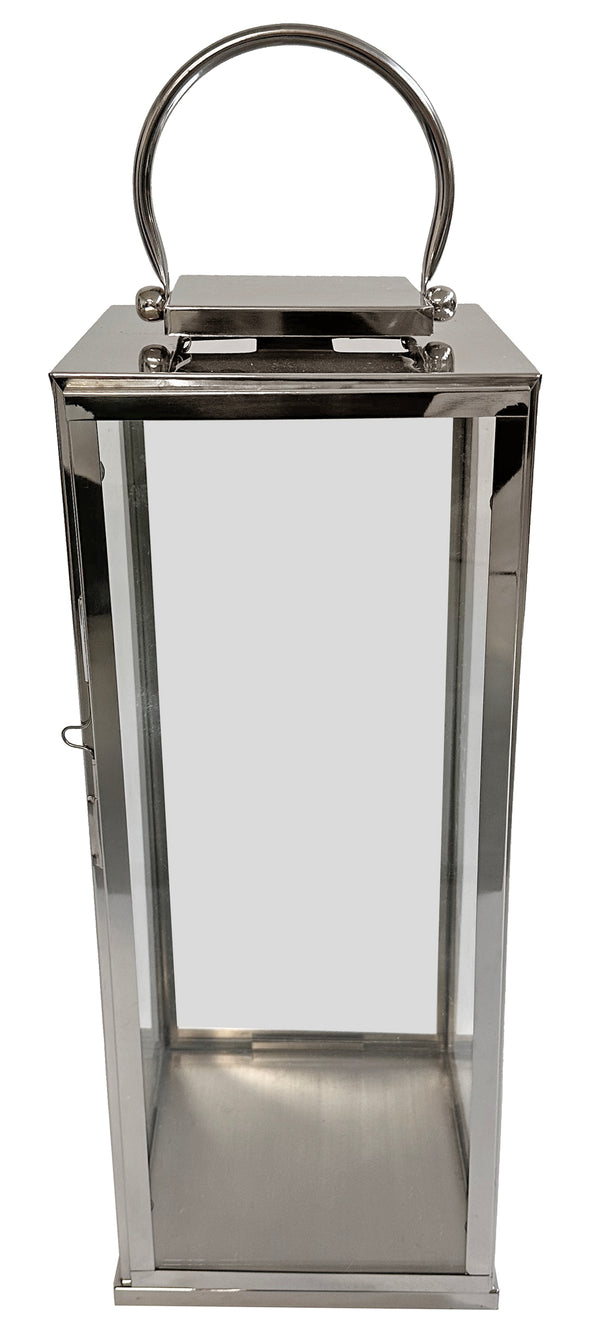Lantern stainless steel shiny silver 26,