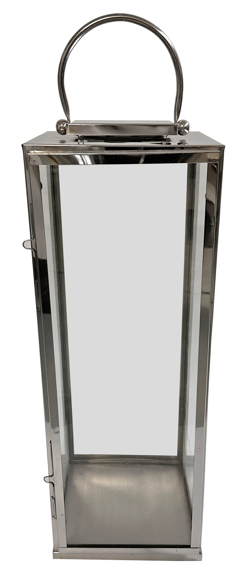 Lantern stainless steel shiny silver 30,5x30,5x84cm