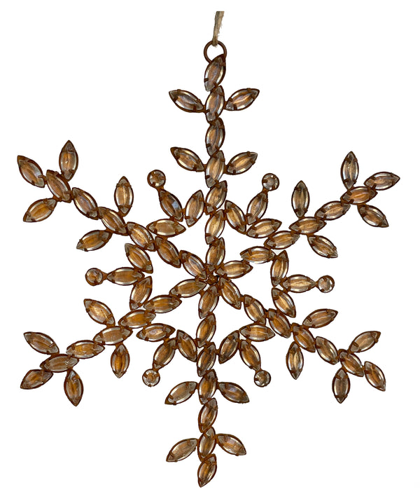 Rhinestone snowflake ornament rusty 18cm