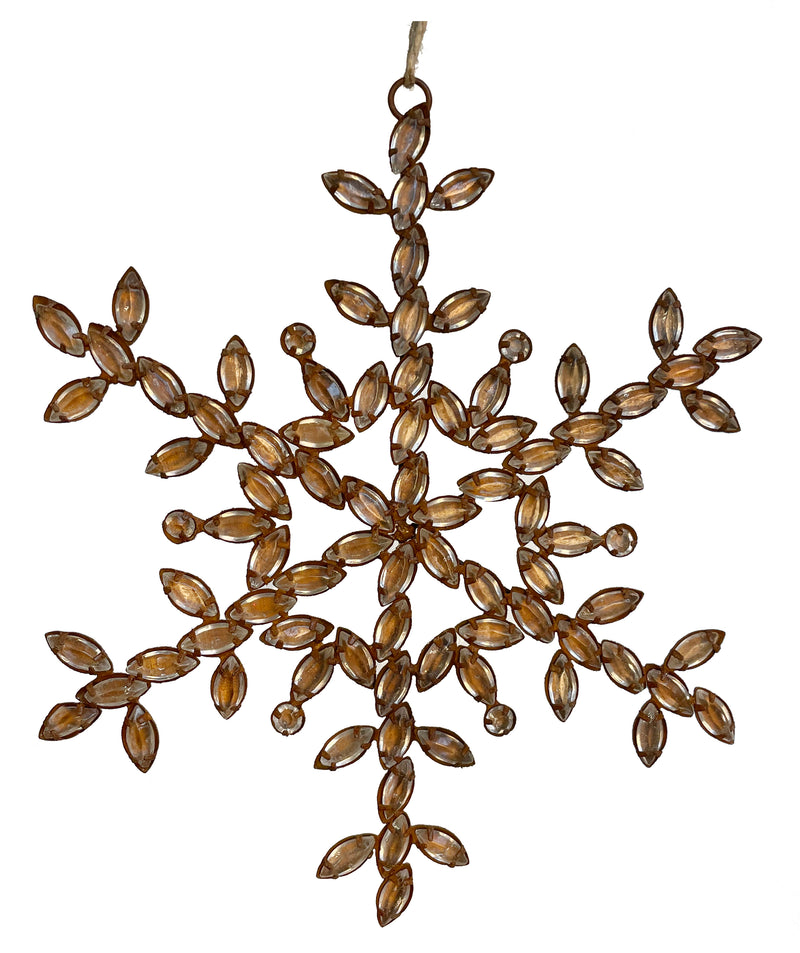 Rhinestone snowflake ornament rusty 18cm