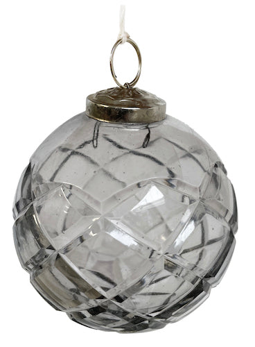 Glass ball crystal cut smoked 7cm