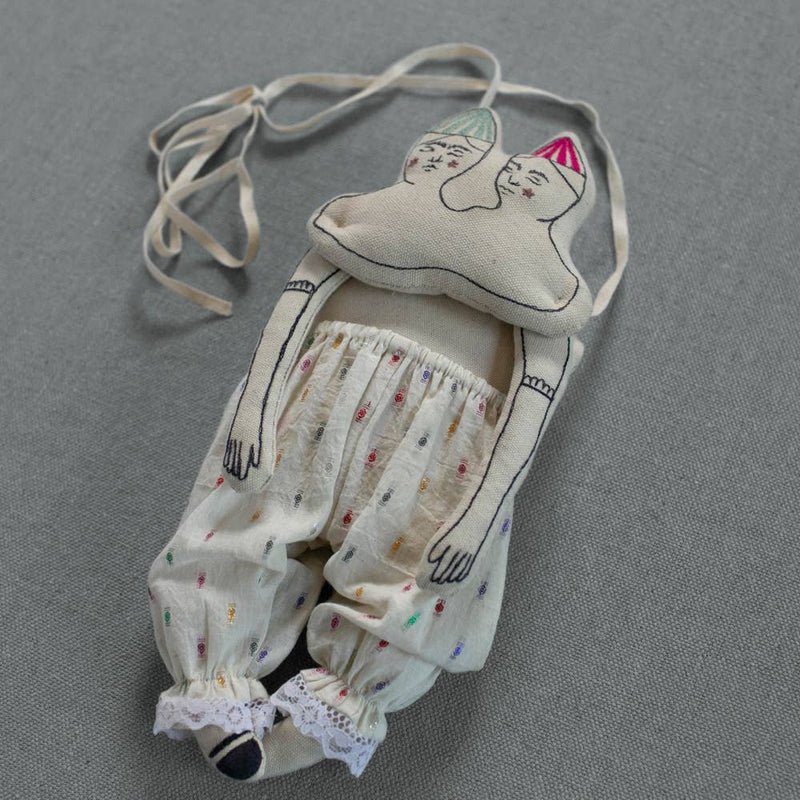 Twins, Cotton Wall Hanging, Art Doll
