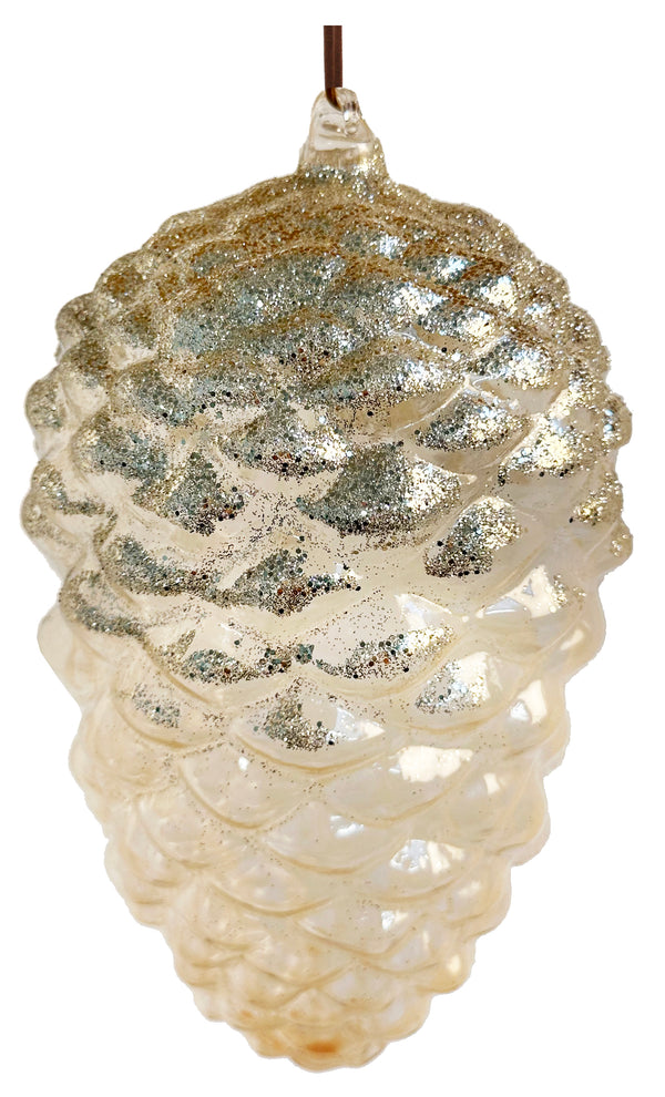 Glass cone transparent champagne glitter