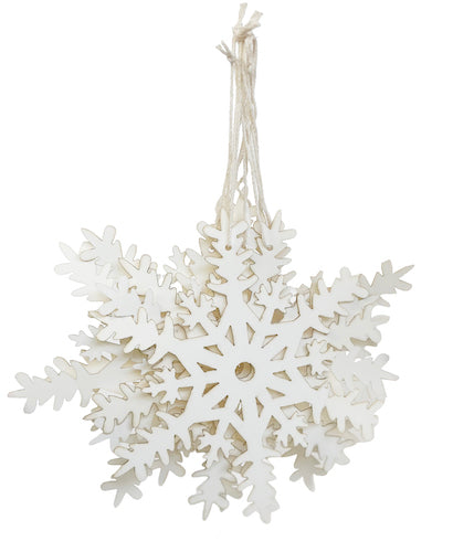 Paper snowflake with hole white 15cm 6pc