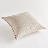 Geo Square Indoor-Outdoor Pillow 24", Tan & Cream