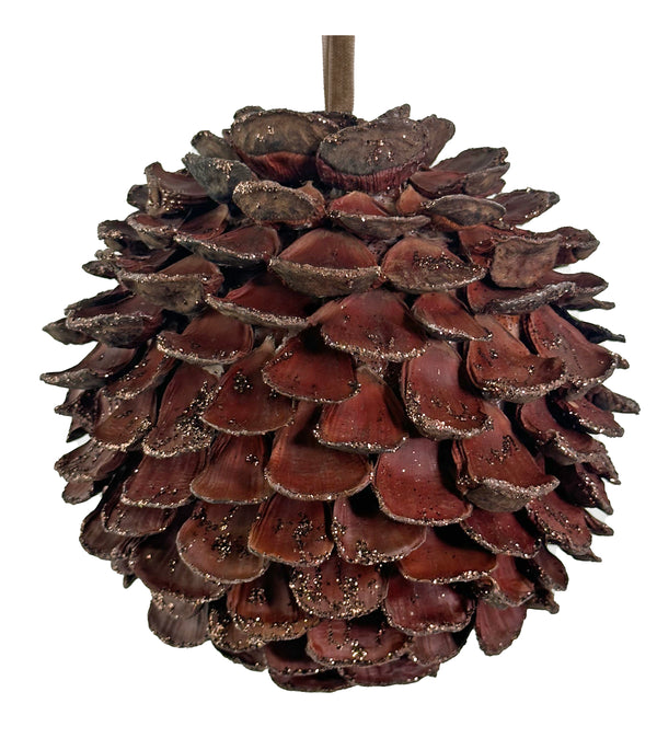 Chestnut shell ball copper glitter 16cm