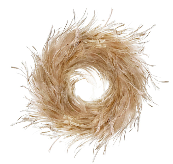 Feather wreath beige 50cm
