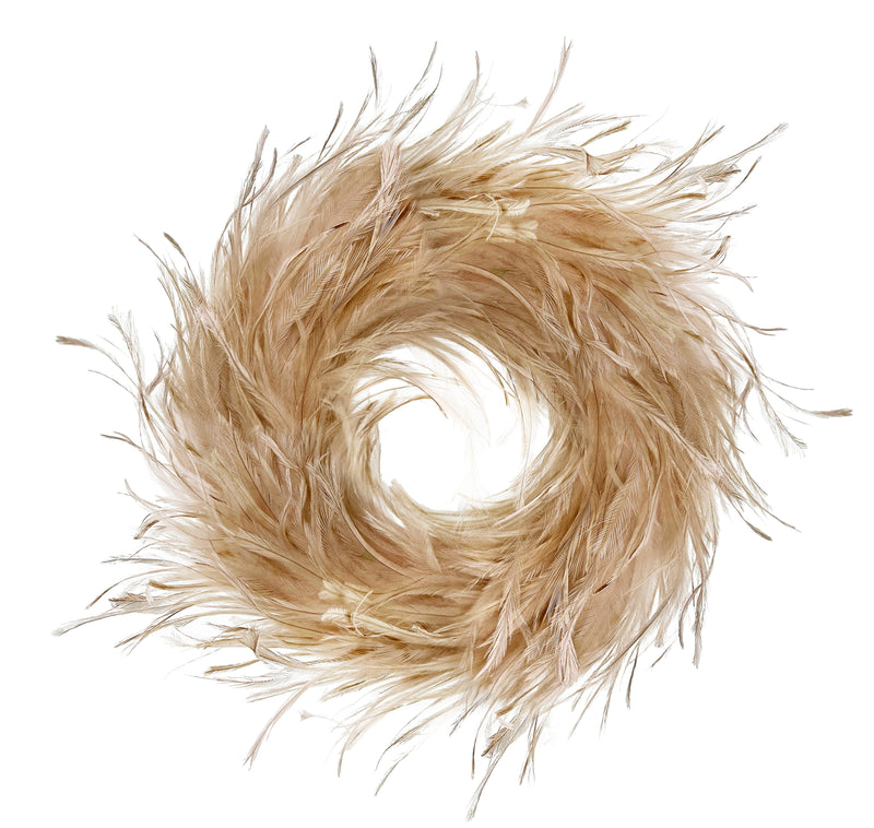 Feather wreath beige 50cm