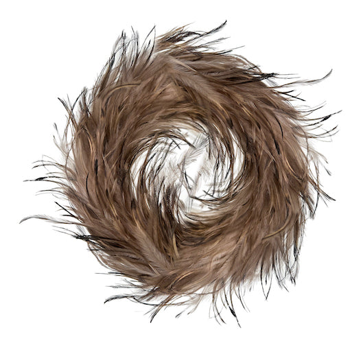 Feather wreath brown black 60cm