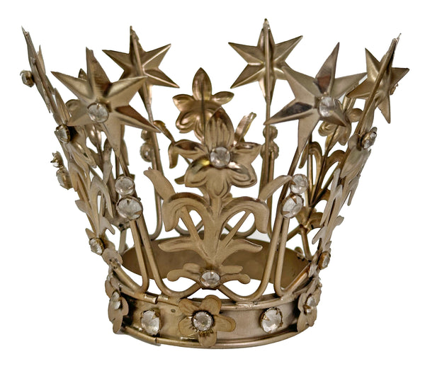 Metal crown antique silver d14cm