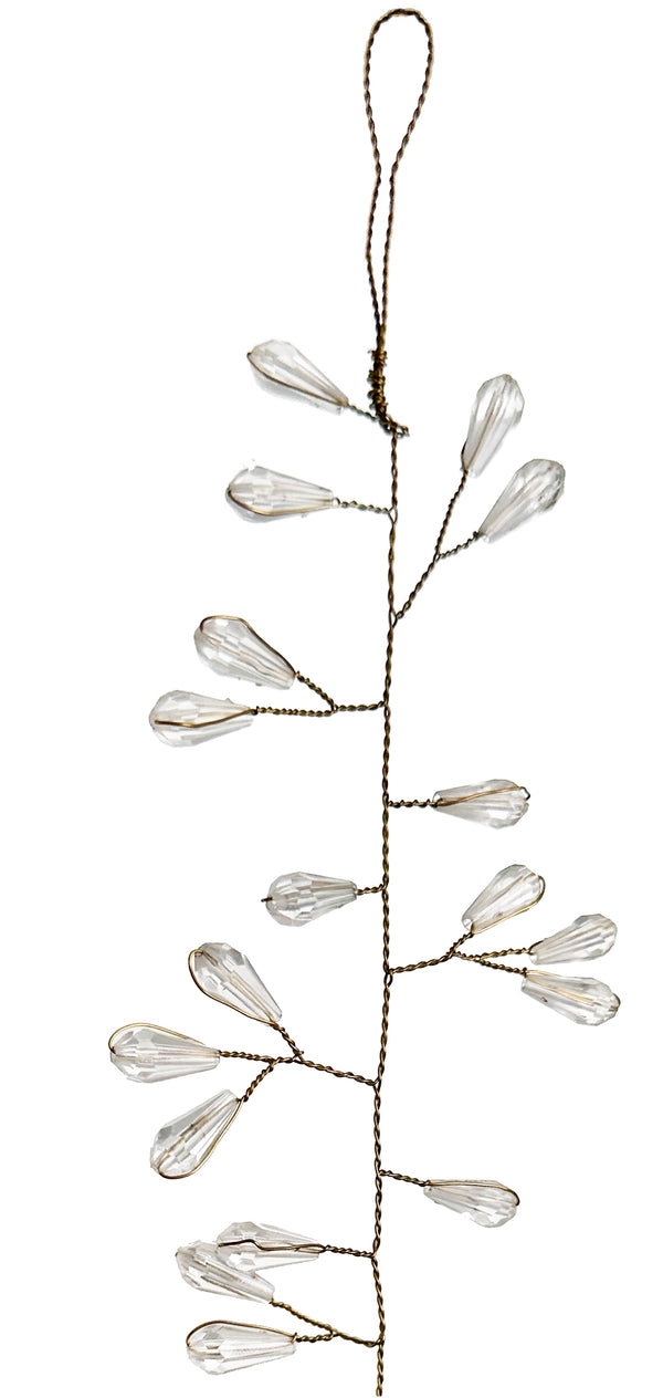 Bead drop garland clear 1m