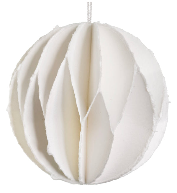 Paper foldable ball with magnet white 10cm