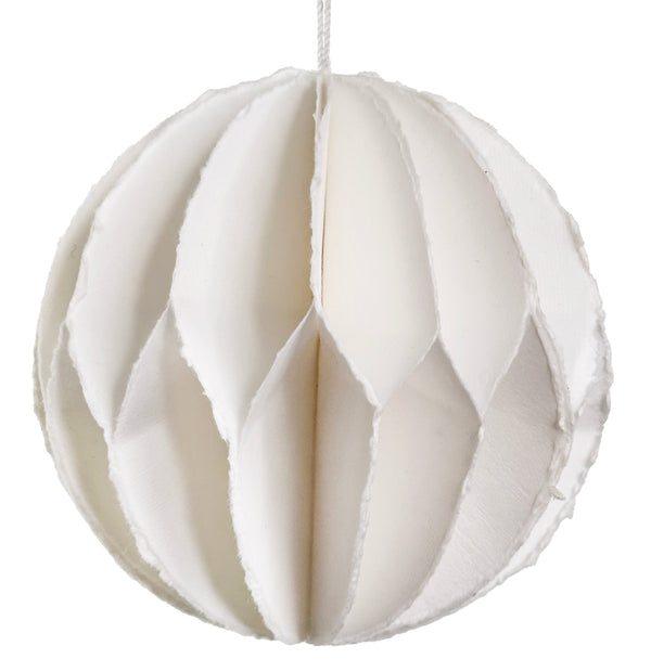 Paper foldable ball with magnet white 12cm